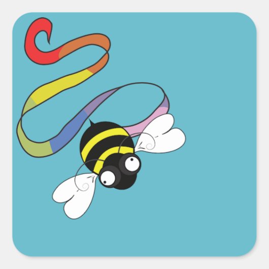 Rainbow Ribbon Bee Sticker (Voorkant)
