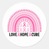 Rainbow Ribbon Breast Cancer Awareness Ronde Sticker (Voorkant)