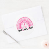 Rainbow Ribbon Breast Cancer Awareness Ronde Sticker (Envelop)