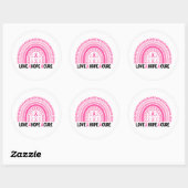 Rainbow Ribbon Breast Cancer Awareness Ronde Sticker (Vel)
