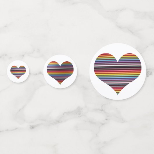Rainbow Ribbon Cable Heart Confetti (Voorkanten)