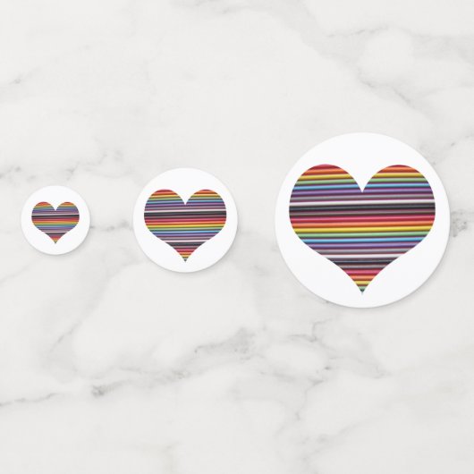 Rainbow Ribbon Cable Heart Confetti (Achterkanten)
