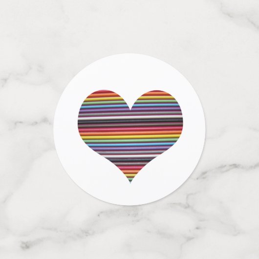 Rainbow Ribbon Cable Heart Confetti (Kleine voorkant)
