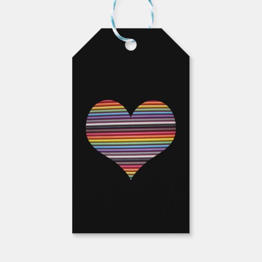 Rainbow Ribbon Cable Heart Gift Label Cadeaulabel (Achterkant)