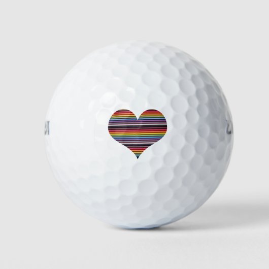 Rainbow Ribbon Cable Heart Golf Ball Golfballen (Voorkant)