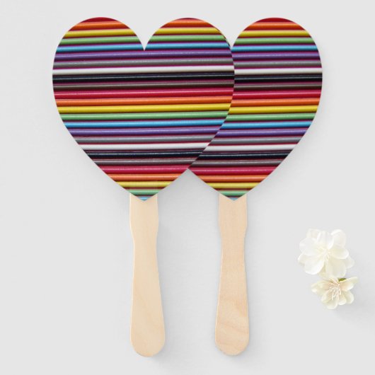 Rainbow Ribbon Cable Heart Handwaaier (Voorkant en achterkant)