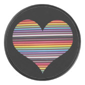 Rainbow Ribbon Cable Heart Hockey Puck (Voorkant)