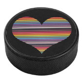 Rainbow Ribbon Cable Heart Hockey Puck (3/4)