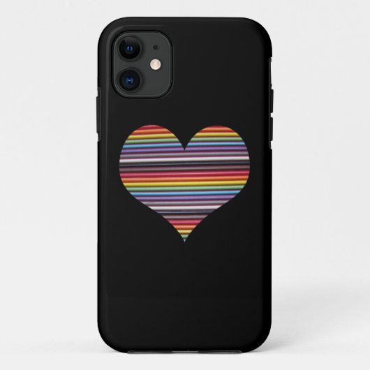 Rainbow Ribbon Cable Heart iPhone 5/5S Hoesje (Achterkant)