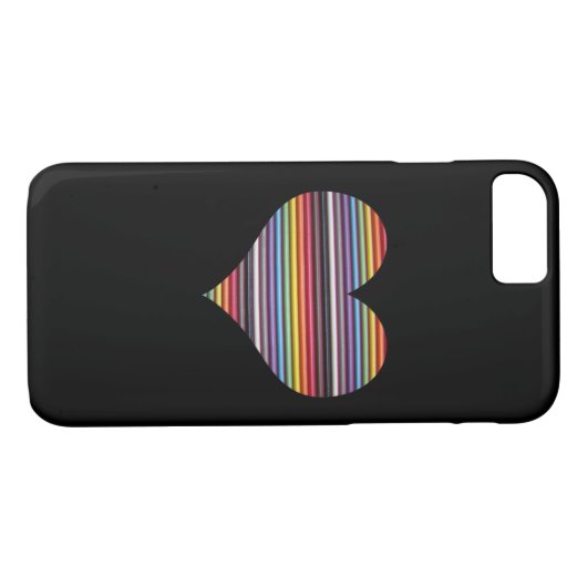 Rainbow Ribbon Cable Heart iPhone 7 Hoesje (Achterkant (Horizontaal))