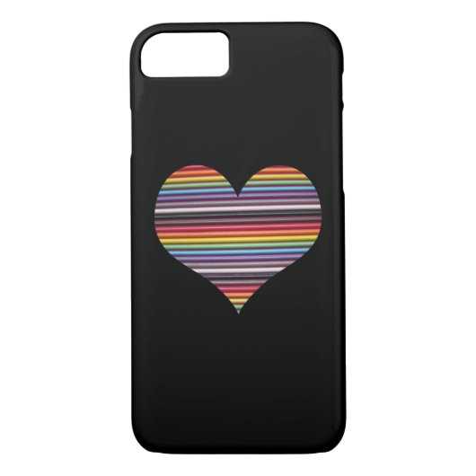 Rainbow Ribbon Cable Heart iPhone 7 Hoesje (Achterkant)
