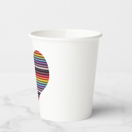 Rainbow Ribbon Cable Heart Paper Cups Papieren Bekers (Links)