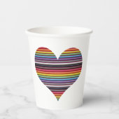Rainbow Ribbon Cable Heart Paper Cups Papieren Bekers (Voorkant)