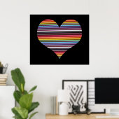 Rainbow Ribbon Cable Heart Wall Poster (Thuiskantoor)
