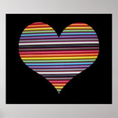 Rainbow Ribbon Cable Heart Wall Poster (Voorkant)