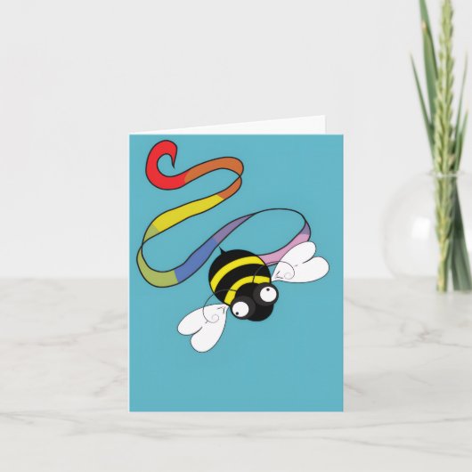 Rainbow Ribbon Note Card (Blank Inside) Bedankkaart (Voorkant)