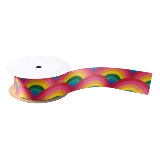 Rainbow Ribbon Satijnen Lint (Spoel)
