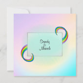 Rainbow Ribbon Wedding Invitation Kaart (Achterkant)