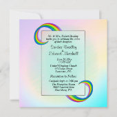 Rainbow Ribbon Wedding Invitation Kaart (Voorkant)