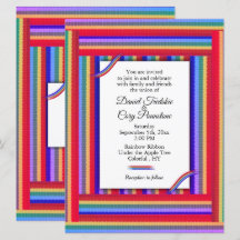 Rainbow Ribbon Wedding Invitation