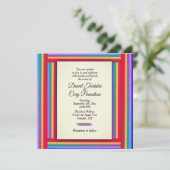 Rainbow Ribbon Wedding Invitation Kaart (Staand voorkant)