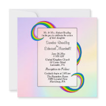 Rainbow Ribbon Wedding Invitation