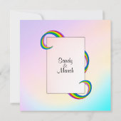 Rainbow Ribbon Wedding Invitation Kaart (Achterkant)