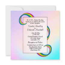 Rainbow Ribbon Wedding Invitation