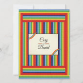 Rainbow Ribbon Wedding Invitation Kaart (Achterkant)