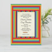 Rainbow Ribbon Wedding Invitation Kaart (Staand voorkant)