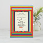Rainbow Ribbon Wedding Invitation Kaart (Staand voorkant)