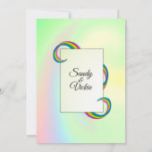 Rainbow Ribbon Wedding Invitation Kaart (Achterkant)