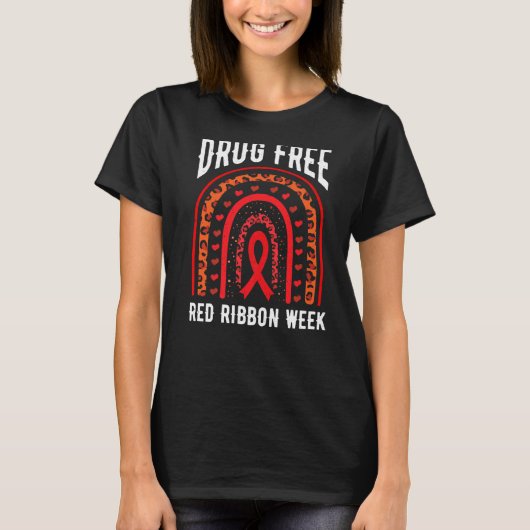 Rainbow Ribbon Week Awareness Oktober T-shirt (Voorkant)