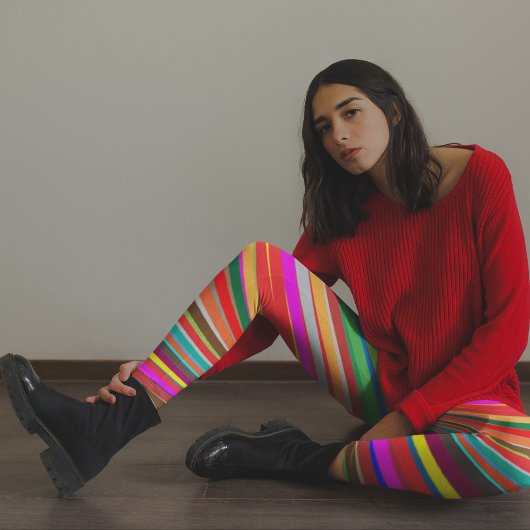 Rainbow Ribbons Leggings - Fun