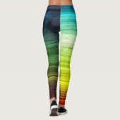 Rainbow Rings Tie Dye Wood Pattern Leggings (Achterkant)
