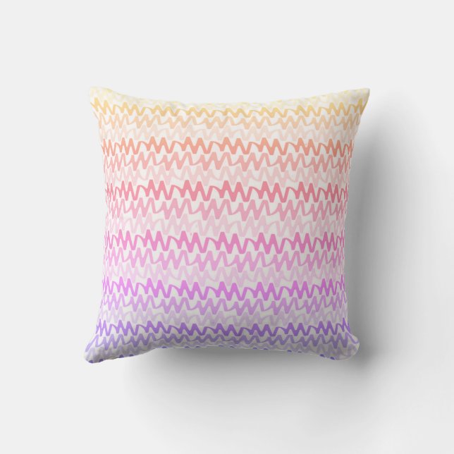 Rainbow Ripple Pattern Pastel Modern Kussen (Achterkant)