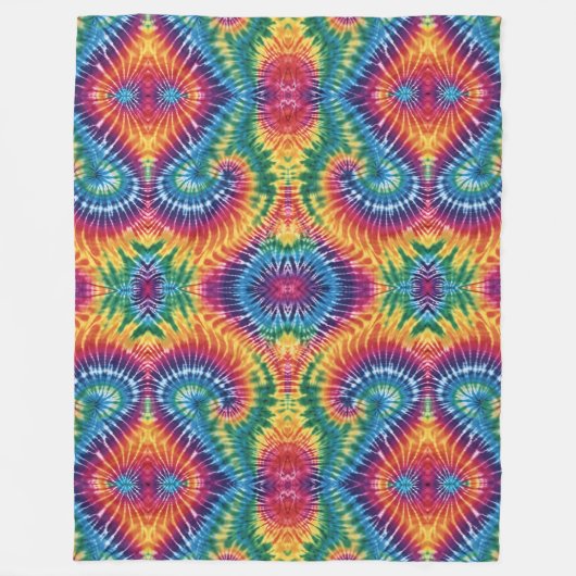 Rainbow Ripple Stropdas-Dye Fleece Deken (Voorkant)