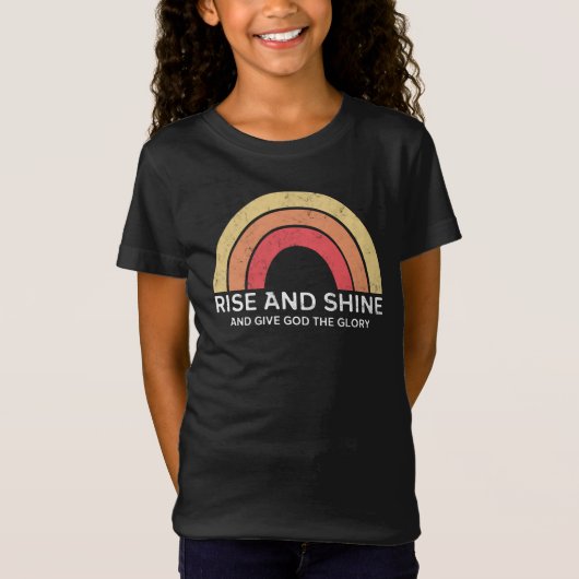 Rainbow Rise en Shine en geef God de Glory T-shirt (Voorkant)