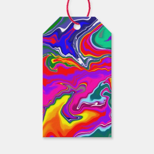 Rainbow River Fluid Art Cadeaulabel (Voorkant)