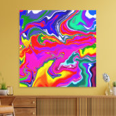 Rainbow River Fluid Art Canvas Afdruk (Insitu (Woonkamer))