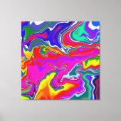 Rainbow River Fluid Art Canvas Afdruk (Voorkant)