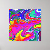 Rainbow River Fluid Art Canvas Afdruk (Voorkant)