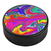 Rainbow River Fluid Art Hockey Puck (3/4)
