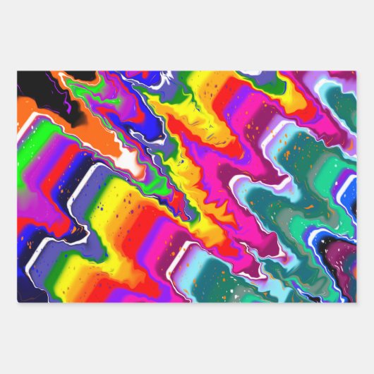 Rainbow River Fluid Art Inpakpapier Vel (Voorkant 3)