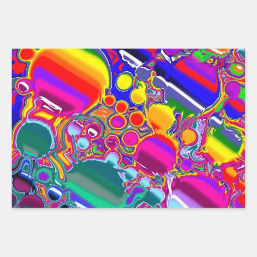 Rainbow River Fluid Art Inpakpapier Vel (Voorkant 2)