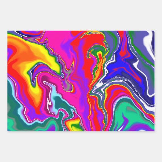 Rainbow River Fluid Art Inpakpapier Vel (Voorkant)