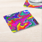 Rainbow River Fluid Art Kartonnen Onderzetters (Schuin)