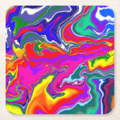 Rainbow River Fluid Art Kartonnen Onderzetters (Voorkant)