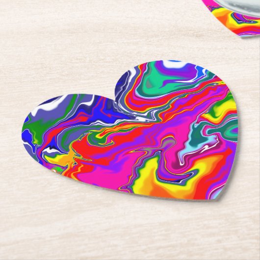 Rainbow River Fluid Art Kartonnen Onderzetters (Gekanteld)