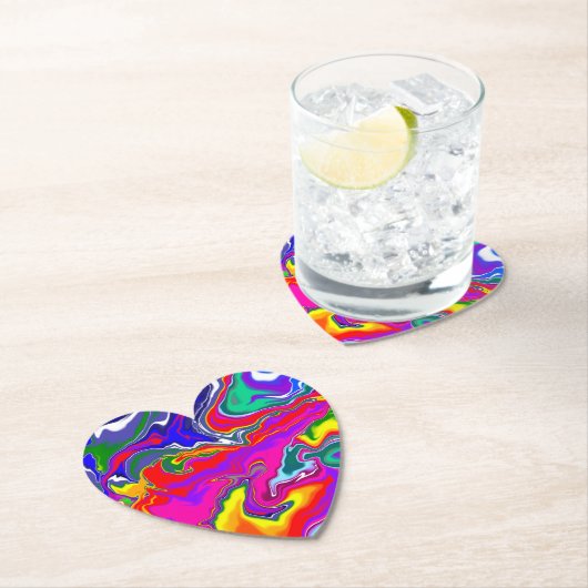 Rainbow River Fluid Art Kartonnen Onderzetters (Insitu)